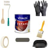 Vivaldi Vivaldi-Tezgah,mermer,fayans Boyası Seti Vernik ve Astar Gerektirmez Mutfak ve Banyo Boyası 1kg - 1 Kg - Karabiber