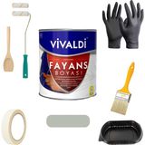 Vivaldi Vivaldi-Tezgah,mermer,fayans Boyası Seti Vernik ve Astar Gerektirmez Mutfak ve Banyo Boyası 1kg - 1 lt - Avokado