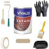 Vivaldi Vivaldi-Tezgah,mermer,fayans Boyası Seti Vernik ve Astar Gerektirmez Mutfak ve Banyo Boyası 1kg - 1 lt - Martı