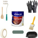 Vivaldi Vivaldi-Tezgah,mermer,fayans Boyası Seti Vernik ve Astar Gerektirmez Mutfak ve Banyo Boyası 1kg - 1 lt - MaviÇam