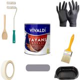 Vivaldi Vivaldi-Tezgah,mermer,fayans Boyası Seti Vernik ve Astar Gerektirmez Mutfak ve Banyo Boyası 1kg - 1 lt - MorSalkım