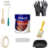 Vivaldi Vivaldi-Tezgah,mermer,fayans Boyası Seti Vernik ve Astar Gerektirmez Mutfak ve Banyo Boyası 1kg - 1 lt - Şifon