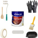Vivaldi Vivaldi-Tezgah,mermer,fayans Boyası Seti Vernik ve Astar Gerektirmez Mutfak ve Banyo Boyası 1kg - 1 lt - Tütsü