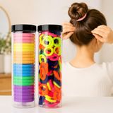 VIVALUXE 100 Adet Neon Renkli Saç Tokası + 20 Adet Büyük Boy Lastik Toka Seti – Esnek, Dayanıklı, İz Yapmaz, Çocuk ve Yetişkin Kullanımına Uygun, Günlük, Spor, Kalın ve İnce Saçlar İçin