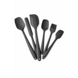 VIVALUXE 6 Parça Silikon Mutfak Gereçleri Seti – Isıya Dayanıklı Spatula, Fırça ve Kaşık Seti – Yapışmaz Tencere Dostu – Kırmızı, Siyah, Mor ve Koyu Füme Renk Seçenekleri (Koyu Füme)