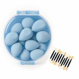VIVALUXE 8’li Makyaj Süngeri Seti + Aplikatör Çubuk Hediyeli – Yumuşak, Lateks İçermeyen Beauty Blender Süngerleri (Yeşil, Pembe, Sarı, Mavi, Mor) | Nemli & Kuru Kullanım (Mavi)