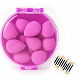 VIVALUXE 8’li Makyaj Süngeri Seti + Aplikatör Çubuk Hediyeli – Yumuşak, Lateks İçermeyen Beauty Blender Süngerleri (Yeşil, Pembe, Sarı, Mavi, Mor) | Nemli & Kuru Kullanım (Pembe)