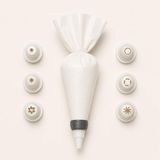 VIVALUXE Dolly Krema Süsleme Seti | Şırınga Formu ve Krema Torbası Formu Varyasyonlu, Değiştirilebilir Uçlu, Pasta, Cupcake, Kurabiye, Tatlı ve Dolgu Süsleme Aparatı (Krema Torbası)