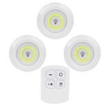 VIVALUXE Kablosuz LED Dokunmatik Işık Seti (3’lü) – Uzaktan Kumandalı, Beyaz Işık, Ayarlanabilir Parlaklık, Zamanlayıcılı, Pil ile Çalışan Dolap ve Mutfak Altı Aydınlatma