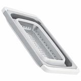 VIVALUXE Katlanabilir Silikon Süzgeç, Teleskopik Saplı Lavabo Üstü Makarna Süzgeci, Sebze Meyve Yıkama, Gıda Sınıfı BPA Free, Isıya Dayanıklı, Ergonomik, Yer Kaplamaz, Beyaz
