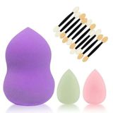 VIVALUXE Makyaj Süngeri Seti – 3’lü Beauty Blender Sünger (Büyük & Mini) + Çift Taraflı Göz Farı Aplikatörleri, Fondöten, Kapatıcı ve Kontür İçin Profesyonel Makyaj Süngeri Seti