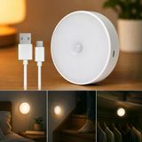 Vıvaluxe Pringo Hareket Sensörlü Led Gece Lambası, Usb Şarjlı, Manyetik Kablosuz Dolap İçi Aydınlatma, 3 Modlu, 140° Pır Sensör, Merdiven,