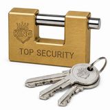 VIVALUXE REAL KING 90 mm Kayar Milli Asma Kilit, Pirinç Gövde, Krom Kaplama Çelik Mil, 3 Anahtarlı, Ağır Hizmet Tipi Yüksek Güvenlik Kilidi, Kepenk, Garaj, Depo ve İşyeri İçin Dayanıklı Kilit