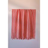 Vivamaison %100 Pamuk Peştemal, Renkli Çizgili Yıkanmış Banyo, Plaj Havlusu 90X180 cm Kırmızı - 90 x 180 cm