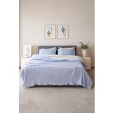 vivamaison Battal Boy Pike Yatak Örtüsü 4 Kat Müslin Pamuklu Çift Taraflı Bebe Mavisi 240x260 Cm