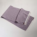 Vivamaison Bordo Düz Püsküllü Pamuk Kumaş 45x150 Cm Runner Masa Örtüsü