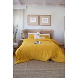 Vivamaison Çift Kişilik 2 Kat Müslin Nevresim Takımı, % 100 Pamuk Soft Kumaş 200X220 cm Hardal - 200 x 220 cm