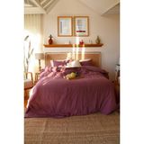 Vivamaison Çift Kişilik 2 Kat Müslin Nevresim Takımı, % 100 Pamuk Soft Kumaş 200X220 cm Mürdüm - 200 x 220 cm