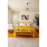 Vivamaison Çift Kişilik 4 Kat Müslin Pike Yatak Örtüsü Pamuklu Çift Taraflı Hardal 220X240 cm - 220 x 240 cm