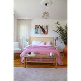 Vivamaison Çift Kişilik 4 Kat Müslin Pike Yatak Örtüsü Pamuklu Çift Taraflı Pembe 220X240 cm - 220 x 240 cm