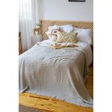 Vivamaison Çift Kişilik Pike Yatak Örtüsü 4 Kat Müslin Pamuklu Çift Taraflı Açık Gri 220X240 cm - 220 x 240 cm