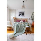 Vivamaison Cift Kisilik Waffle Pike Yatak Ortusu Pamuklu Adacayi Yesili 220X240 Cm