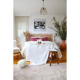 Vivamaison Çift Kişilik Waffle Pike Yatak Örtüsü Pamuklu Beyaz 220X240 cm - 220 x 240 cm