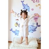 Vivamaison Müslin Bebek Çocuk Bornoz, %100 Pamuk 4 Kat Beyaz - 4 - 6 Yaş