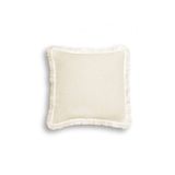 vivamaison Tekli Özel Tasarım Krem Dört Köşe Kenarı Püsküllü Keten Kırlent Yastık Kılıfı 43x43 Cm