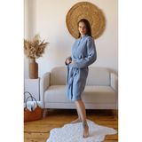 Vivamaison Yetişkin Kimono Bornoz, %100 Pamuk 4 Kat Multi Müslin Bebe Mavisi - S-M - Bebek Mavi - Beyaz