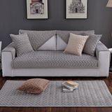 Vivamia 7 Parça Kaymaz Taban Gri Kadife Kapitone Koltuk Çekyat Kanepe Örtüsü Modern Desenli - 90 x 200 cm