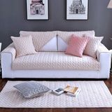 Vivamia 7 Parça Kaymaz Taban Kapitone Koltuk Çekyat Kanepe Örtüsü Krem Kadife Modern Desenli Konfor - 90 x 200 cm