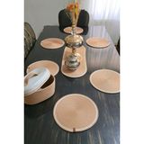 Vivanni Home 6’lı Supla 1 Runner 1 Kapaklı Dekoratif Ekmek Sepeti Hasır Jüt Desenli Sunumluk Seti - 32 x 32 cm