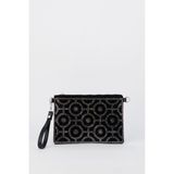 Vivaq Kadın Halka Altın Taşlı Süet Bilek Askılı ve Zincir Askılı Portföy El ve Clutch Çanta