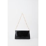 Vivaq Kadın Siyah Zarf Tasarım 2 Bölmeli Mini Zincir Askılı Çıt Çıt Kapama Clutch Ve El Çantası