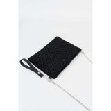 Vivaq Kadın V Desen Siyah Taşlı Süet Bilek Askılı Ve Zincir Askılı Portföy El Ve Clutch Çanta