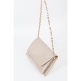 Vivaq Kadın Vizon Zarf Tasarım 2 Bölmeli Mini Zincir Askılı Çıt Çıt Kapama Clutch Ve El Çantası
