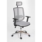 Vıvaro Ergonomik Ofis ve Öğrenci Çalışma Koltuğu – Sandalyesi (Krom Ayaklı) - Gri