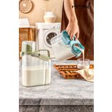 Vivart 2'li 1.8 L Kapaklı Sıvı Toz Deterjan Saklama Kabı Banyo Organizer Çok Amaçlı Saklama Kutusu