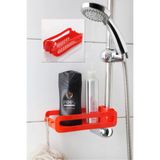 Vivart Özel Tasarım Banyo Düzenleyici Şampuanlık Sabunluk – Vakumlu Evye Düzenleyici Organizer Banyo Rafı Kırmızı Tek Ebat