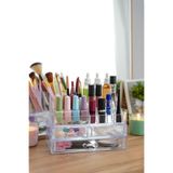 Vivart Şık Tasarım Büyük Boy 3 Çekmeceli Makyaj ve Kozmetik Düzenleyici Organizer Set Şeffaf Tek Ebat