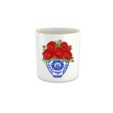 VIVAS Blue Blanc Kırmızı Gül Espresso, Double Türk Kahvesi Fincanı Kulpsuz Bardak