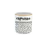 VIVAS Espresso Yazılı Desenli Espresso, Double Türk Kahvesi Fincanı - Kulpsuz Bardak