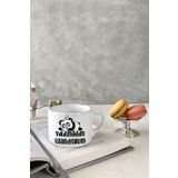 Vivas Panda Yıkılmadım Uzanıyorum Beyaz Espresso Fincanı Kahve Kupası Kupa Bardak Kahve Fincanı
