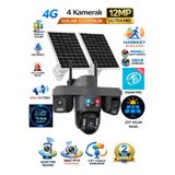 VİVATECH OK335 12MP 4 Kameralı 4G SIM Solar Güvenlik Kamerası AOV Gece Görüş PTZ Alarm OKAM Uygulama