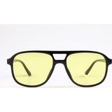 Vivaviss Fer 1111-60 Unisex Güneş Gözlüğü Siyah Çerçeve Sarı Cam