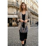 Vivazzaluxe Vintage Peluş Kürk Model Sonbahar, Kış Tote Bag Kadın El, Omuz, Çapraz Çanta - Gri