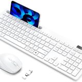 Vivefox Kablosuz Klavye ve Mouse - Telefon Tutuculu USB Type-C - Beyaz