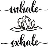 Vivegate Home Inhale Exhale Lotus Çiçeği Metal Duvar Dekoru - 45,7 cm x 45,7 cm Siyah Modern Açıklık Solunum Nefes Nilüfer Çiçeği Metal Duvar Tabelaları Asılı Oda Raf Dekoru için