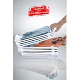 Vivenda 10 Katlı T-Shirt Düzenleyici – Dolap ve Çekmece Içi Kıyafet Organizer, 10'lu Set